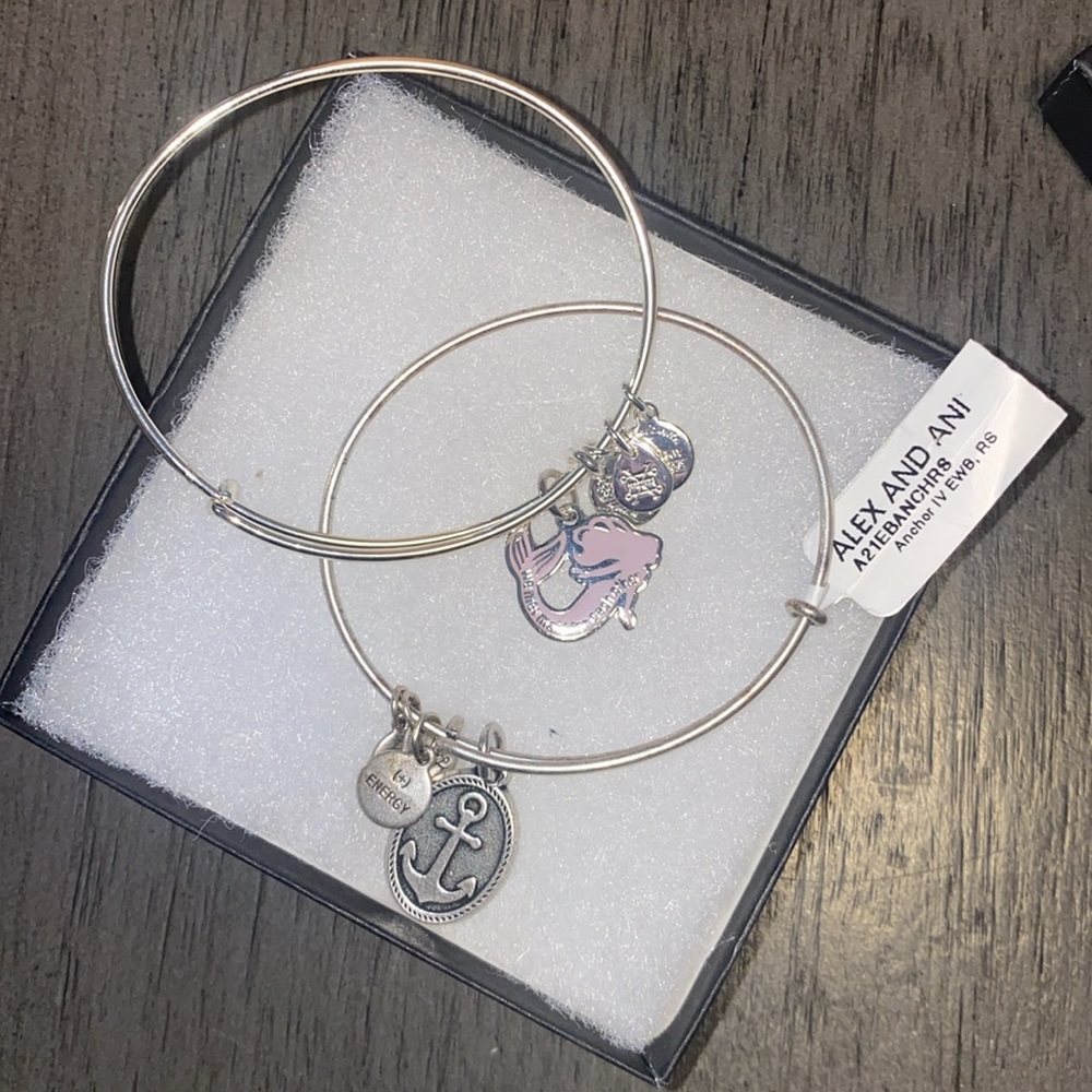 2 BN Alex and Ani Anchor Braclets